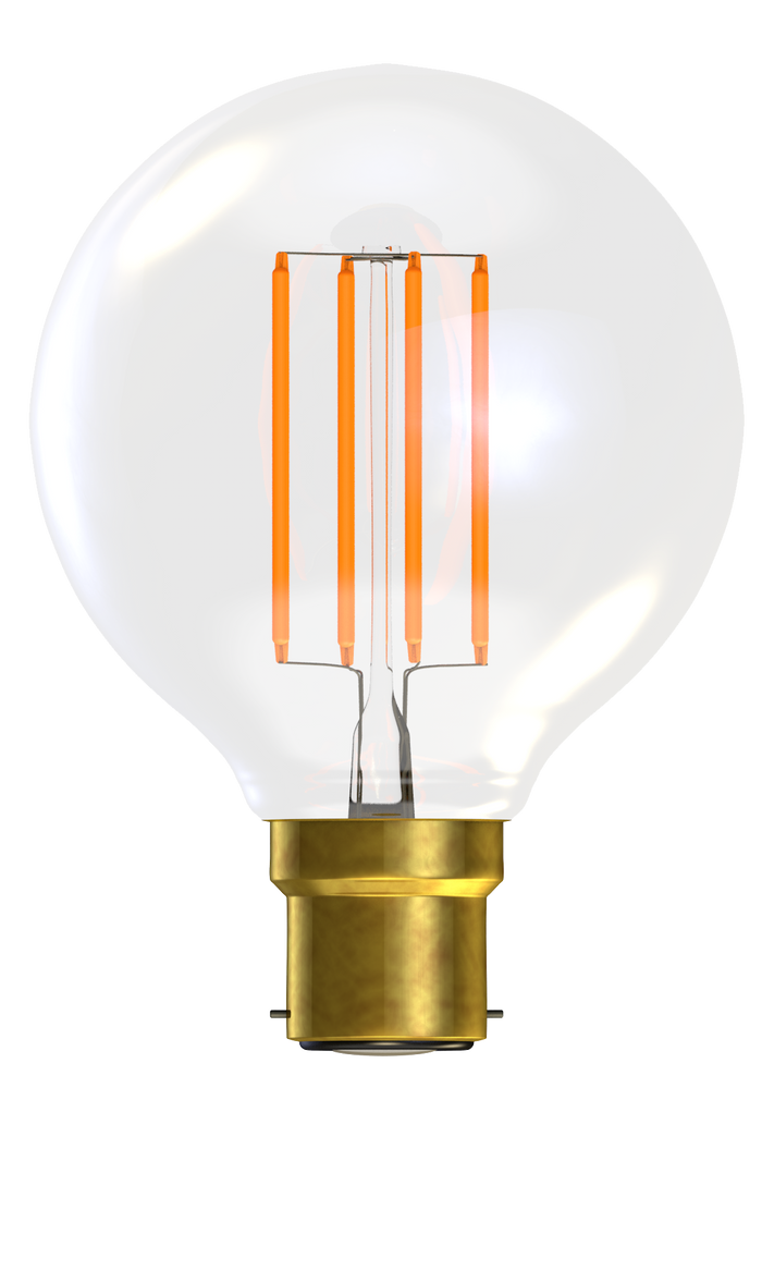 Bell 60134 - 4W LED Filament Globe Clear - BC, 2700K