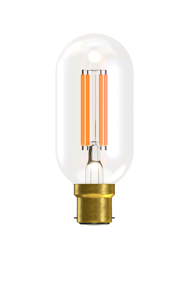 Bell 60149 - 4W LED Filament Tubular Short Clear Dimmable - BC, 2700K