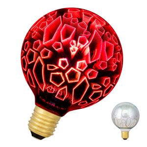 Bailey - 80100040411 - LED Magic 3D G95 E27 4.5W Shards Red Light Bulbs Bailey - The Lamp Company
