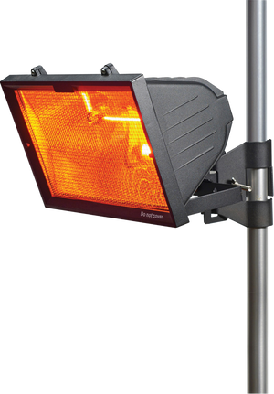 Knightsbridge IP24 1300W Outdoor/Animal / Horse Infrared Heater with Mesh Grille and RS7 1300W Tube Black - Wall or Pillar Mounted
