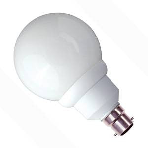 PLCG7BC-82-BE - CFL Mini Round - 240v 7W B22d Energy Saving Light Bulbs Bell - The Lamp Company