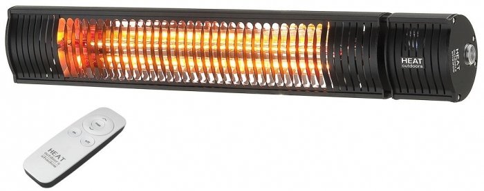Shadow Patio Heater with Remote Control in Black - Heat Outdoors IP65 1.5KW