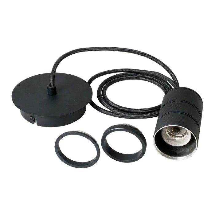 Bailey - 90900841233 - Retro Pendant 1X2M Industrieel Zwart E27