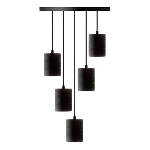 Bailey - 90900841236 - Retro Pendant Rond 5X2M Zwart E40 Light Bulbs Calex - The Lamp Company