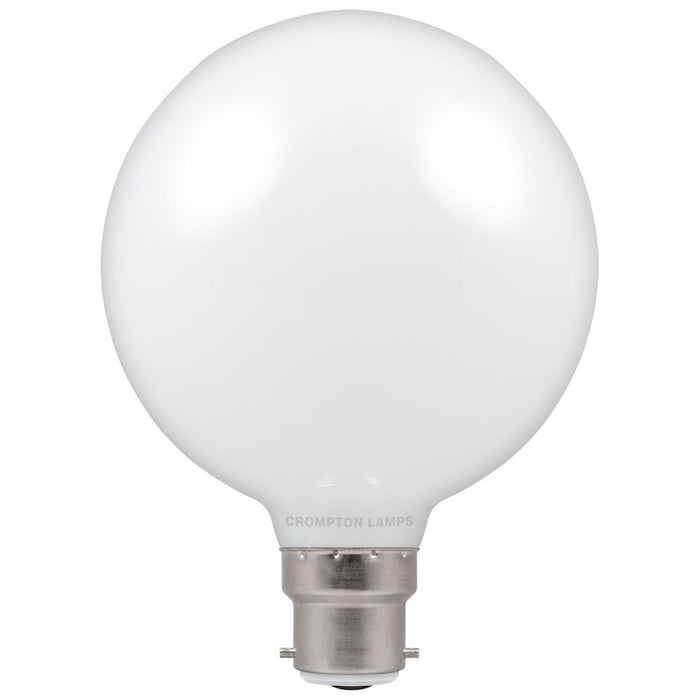 Crompton 12660 - LED Globe G95 Opal Globe • Dimmable • 7W • 2700K • BC-B22d