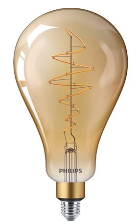 31376700 - Philips - LED classic-giant 6.5-40W E27 A160 GOLD DIM 162x293mm LED Filament Squirrel Cage Philips - The Lamp Company