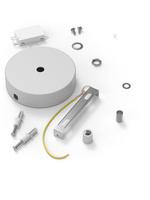 Calex 940020 - Calex metal ceiling rose 100mm 1 hole, matt white