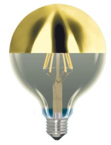 988062 - LAES - LED 6W Crown Gold 95mm Globe E27 Very Warm White Dimmable