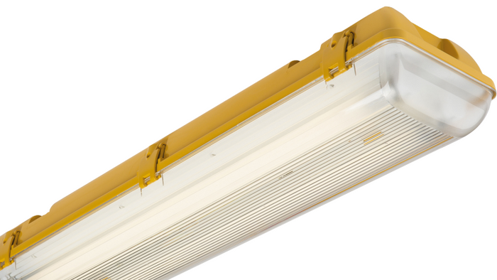 Knightsbridge AC652581EM 110V IP65 2x58W 5ft Twin HF Non-Corrosive Fluorescent Fitting with Emergency