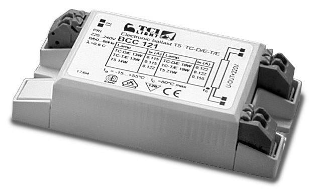 TCI BCC 124 - Mini Electronic Ballast T5 - 24W, 2 G11 18-24W , T8 14-15-18W