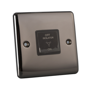 Caradok 1 gang 1 way 3-pole fan switch Black Nickel, Metal Switch