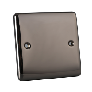 Caradok 1 Gang Blank Plate - Black Nickel