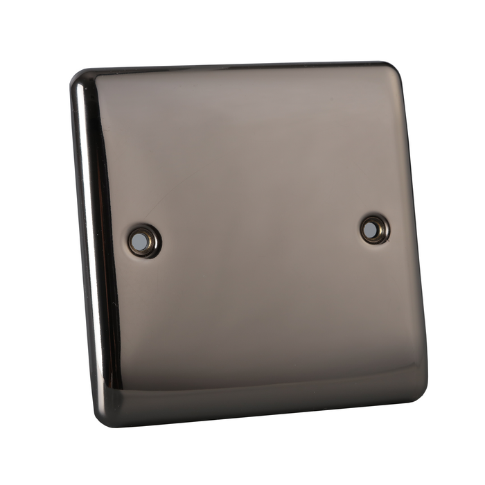 Caradok 1 Gang Blank Plate - Black Nickel