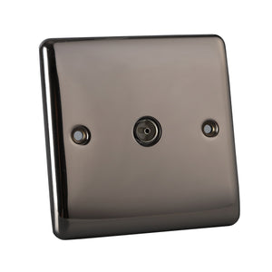 Caradok 1 Gang Co Axial Socket - Black Nickel