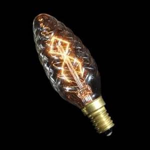 Casell Candle 40w E14/SES 240v Clear Twisted with Decorative Filament Light Bulb Long Life - Casell