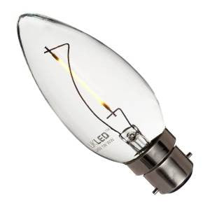 CL1BC-83-UK - 240v 1w Filament LED B22d 830 C35 120lm
