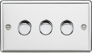 Knightsbridge CL2183PC 3G 2 Way Dimmer 60-200W - Rounded Edge Polished Chrome
