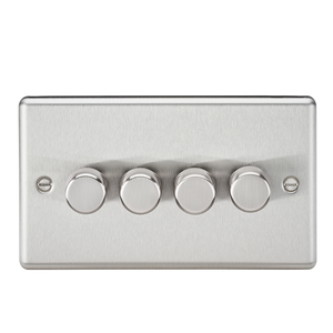 Knightsbridge CL2184BC 4G 2 Way Dimmer 60-200W - Rounded Edge Brushed Chrome - Knightsbridge - Sparks Warehouse
