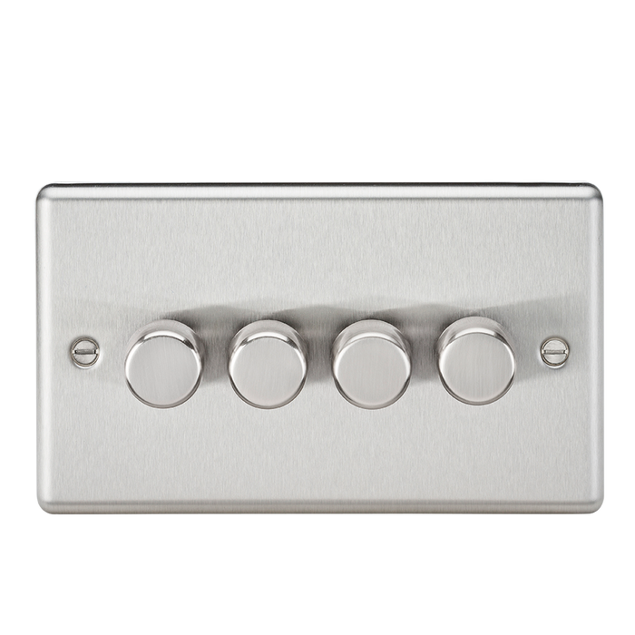 Knightsbridge CL2184BC 4G 2 Way Dimmer 60-200W - Rounded Edge Brushed Chrome