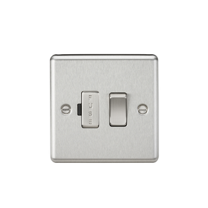 Knightsbridge CL63BC 13A Switched Fused Spur Unit - Rounded Edge Brushed Chrome - Knightsbridge - Sparks Warehouse
