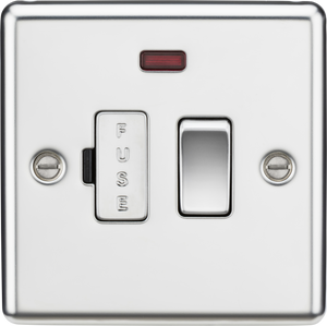 Knightsbridge CL63FPC 13A Switched Fused Spur Unit W/Neon & Outlet - Rounded Edge Polished Chrome