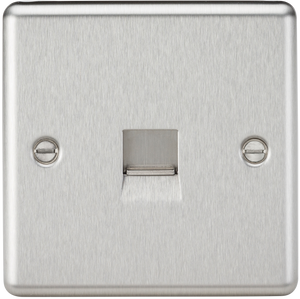 Knightsbridge CL74BC Telephone Slave Outlet - Rounded Edge Brushed Chrome - Knightsbridge - Sparks Warehouse
