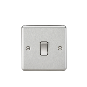 Knightsbridge CL834BC 20A 1G DP Switch - Rounded Edge Brushed Chrome - Knightsbridge - Sparks Warehouse