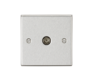 Knightsbridge CS010BC TV Outlet (non-isolated) - Square Edge Brushed Chrome