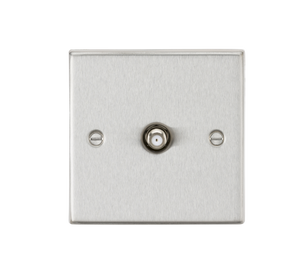 Knightsbridge CS015BC SAT TV Outlet - Square Edge Brushed Chrome