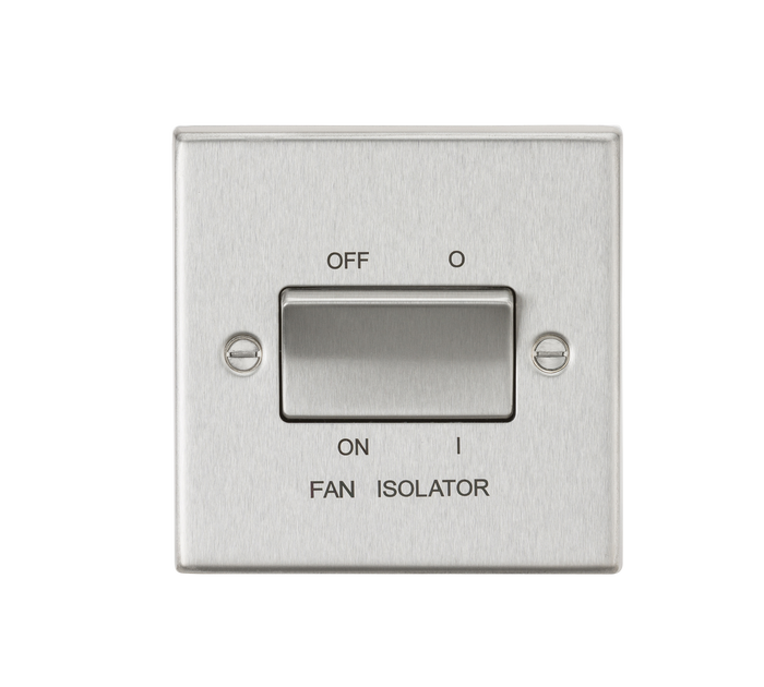 Knightsbridge CS11BC 10AX 3 Pole Fan Isolator Switch - Square Edge Brushed Chrome