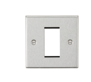 Knightsbridge CS1GBC 1G Modular Faceplate - Square Edge Brushed Chrome