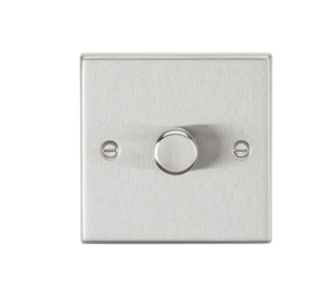 Knightsbridge CS2181BC 1G 2 way 10-200W (5-150W LED) trailing edge dimmer - Square Edge Brushed Chrome