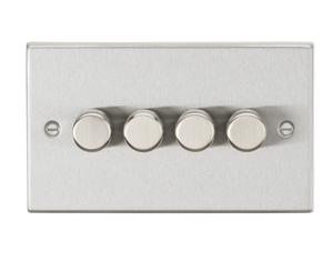 Knightsbridge CS2184BC 4G 2 way 10-200W (5-150W LED) trailing edge dimmer - Square Edge Brushed Chrome