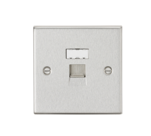 Knightsbridge CS45BC RJ45 Network Outlet - Square Edge Brushed Chrome