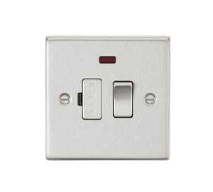 Knightsbridge CS63NBC 13A Switched Fused Spur Unit with Neon - Square Edge Brushed Chrome
