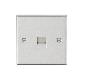 Knightsbridge CS74BC Telephone Extension Outlet - Square Edge Brushed Chrome