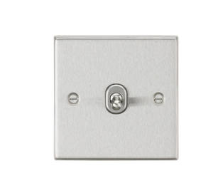 Knightsbridge CSTOG1BC 10AX 1G 2-Way Toggle Switch - Square Edge Brushed Chrome Finish