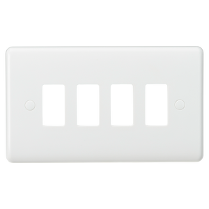 Knightsbridge CUG4 Curved edge 4G grid faceplate - Knightsbridge - Sparks Warehouse
