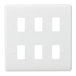 Knightsbridge CUG6 Curved edge 6G grid faceplate - Knightsbridge - Sparks Warehouse