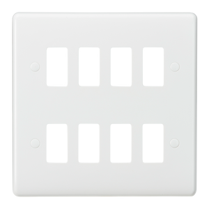 Knightsbridge CUG8 Curved edge 8G grid faceplate - Knightsbridge - Sparks Warehouse