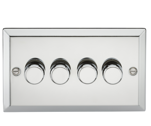 Knightsbridge CV2174PC 4G 2 Way 40-400W Dimmer - Bevelled Edge Polished Chrome - Knightsbridge - Sparks Warehouse