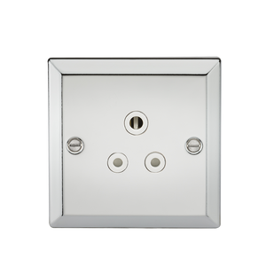 Knightsbridge CV5APCW 5A Unswitched Socket with White Insert - Bevelled Edge Polished Chrome - Knightsbridge - Sparks Warehouse