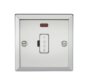 Knightsbridge CV6NPC 13A Fused Spur Unit with Neon - Bevelled Edge Polished Chrome - Knightsbridge - Sparks Warehouse