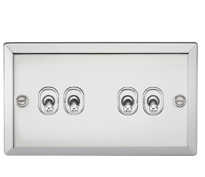 Knightsbridge CVTOG4PC 10AX 4G 2 Way Toggle Switch - Bevelled Edge Polished Chrome - Knightsbridge - Sparks Warehouse