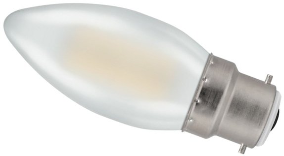 LED Candle 5w B22d 2700K Frosted Dimmable - Crompton - 7178