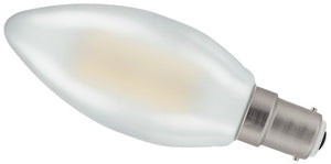 240V 5W Ba15d LED 827 C35 Frosted Dimmable - 7185 LED Candle Light Bulbs Crompton - The Lamp Company