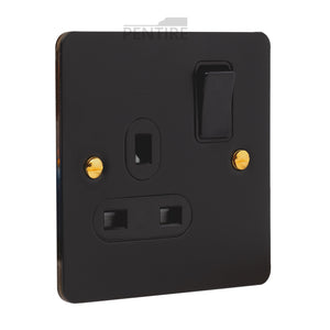 1G Matt Black Socket Caradok - Heavy Metal - Black Caradok - The Lamp Company