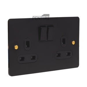 2G Matt Black Socket - Brass Screws Caradok - Heavy Metal - Black Caradok - The Lamp Company