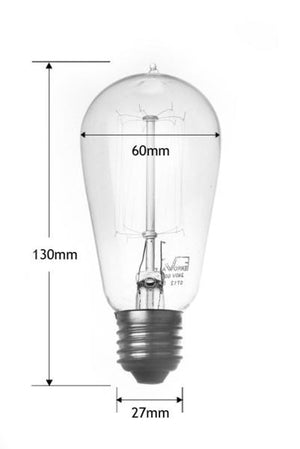 F1910N-ES - 240v 60w E27 Ferrowatt Antique Lamp Cage