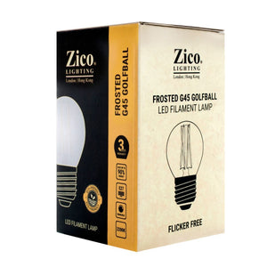 Zico ZIK017/4W22E27F - Golfball G45 Frosted E27 2200K Zico Vintage Zico - The Lamp Company